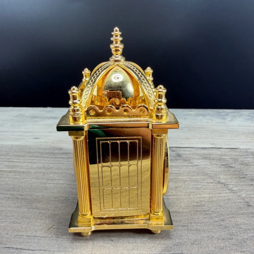 Bulova 1988 Miniature Gold Tone Dome Carriage Limited Edition Lantern Clock ASIS